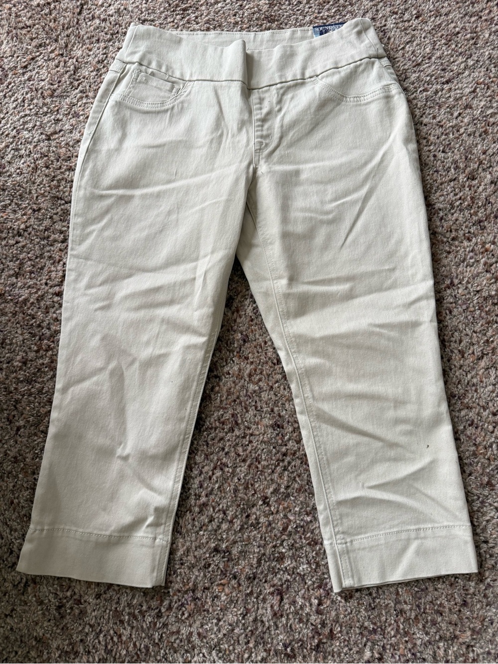 Women's Cream Casual Stretch Pants